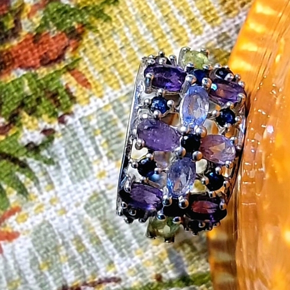 COPY - 🦚  SS Multi-Gemstone Ring - Picture 3 of 16